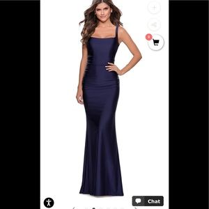 NEW!!!La Femme navy blue cinched gown Sz 12 nwt wedding/ formal/ PROM